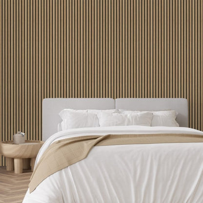 Acoustic Slat Wall  -  Natural Oak Decorative Acoustic Slat Wall Panel