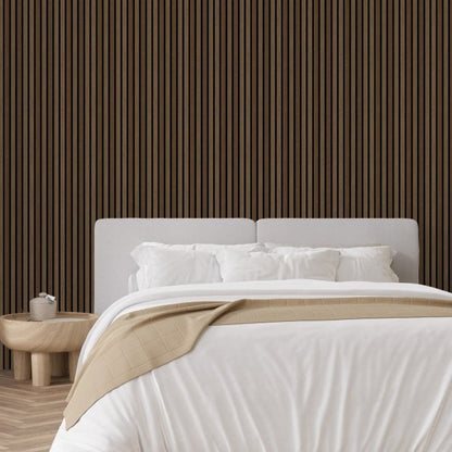 Acoustic Slat Wall  -  Walnut Decorative Acoustic Slat Wall Panel