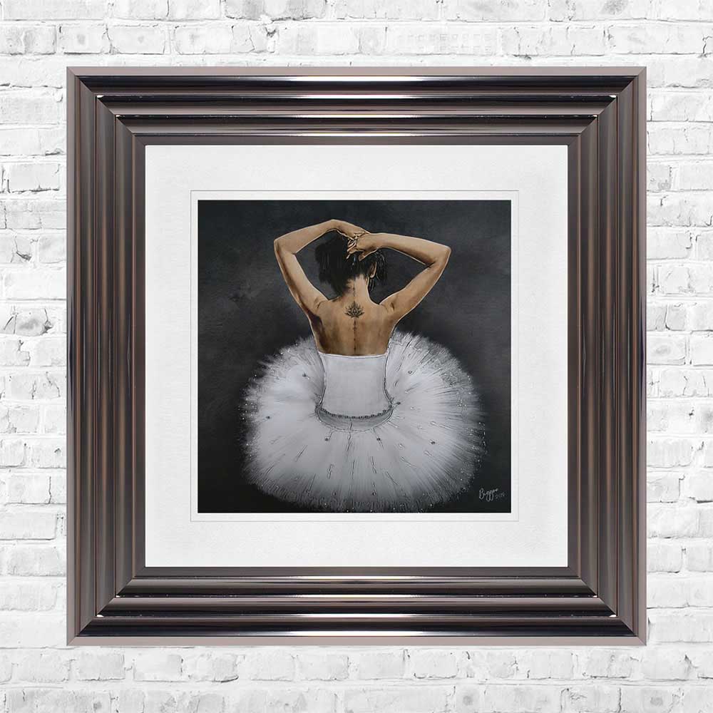 Sitting Ballerina  -  Black Background